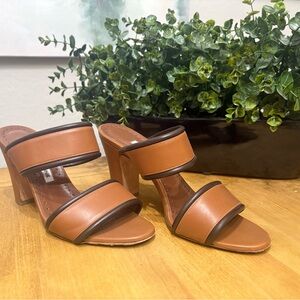 Manolo Blahnik Tan and Black Sandals